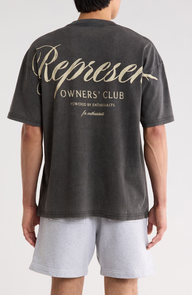 Represent Owners' Club Script Graphic T-Shirt, Alternate, color, Vintage Grey