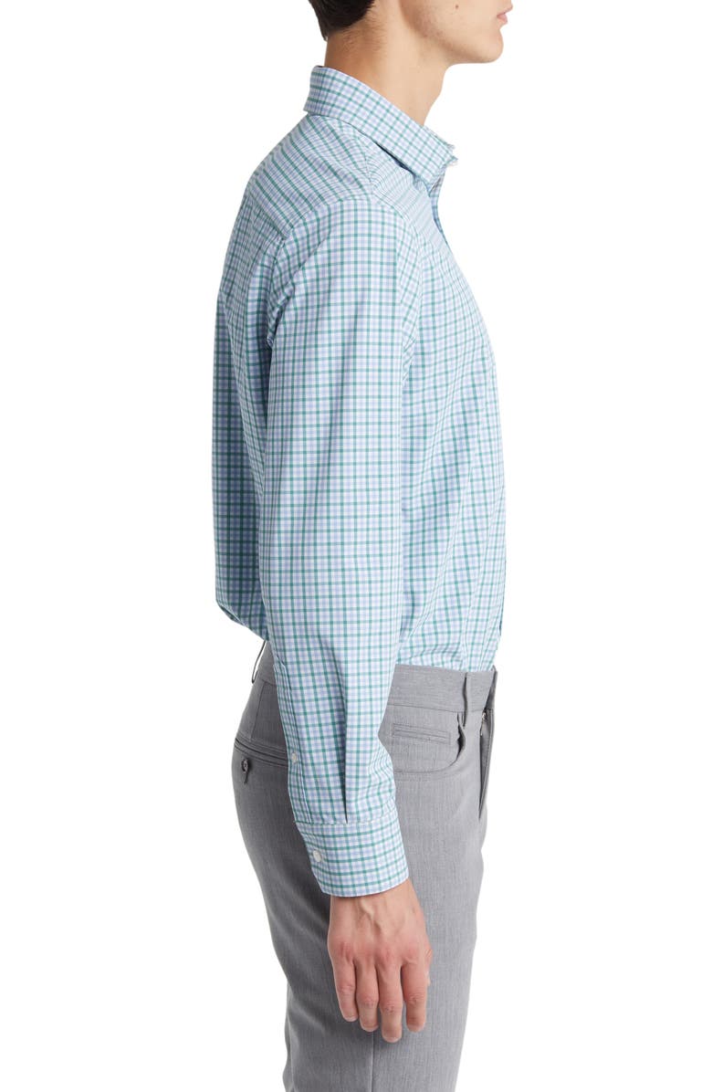Mizzen+Main Leeward Trim Fit Deep Sea Oaklawn Check Performance Button-Up Shirt, Alternate, color,