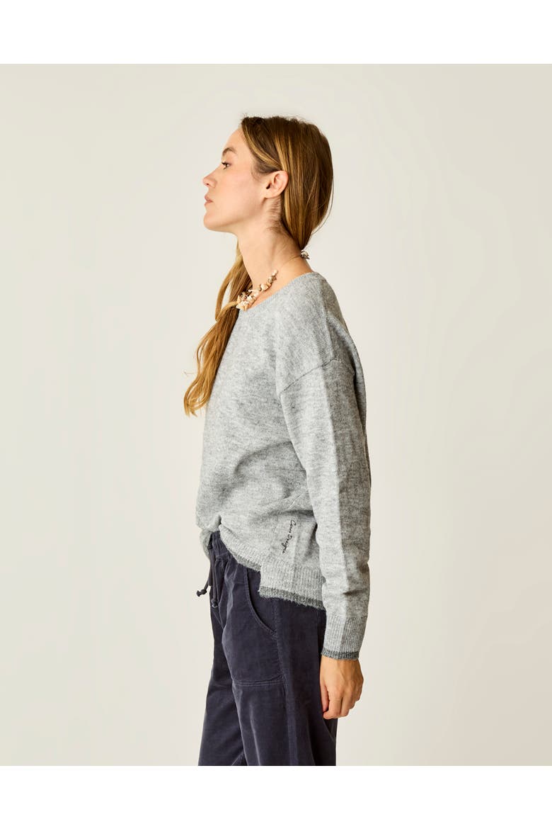 Drue Fuzzy Sweater, Alternate, color, Grey w. Dark Grey