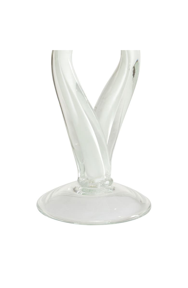 WILLOW ROW Abstract White Glass Candle Holder, 2-Piece Set, Alternate, color, 