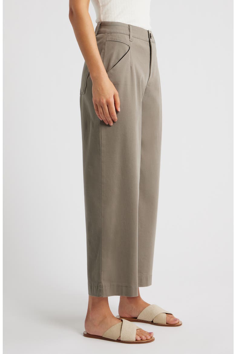 Wyatt Skyrise Crop Wide Leg Twill Pants, Alternate, color, BRINDLE OLIVE