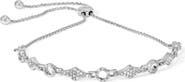 Haus of Brilliance Silver 1/2 Cttw Diamond Alternating Circle and Kite Link Adjustable Bolo Bracelet