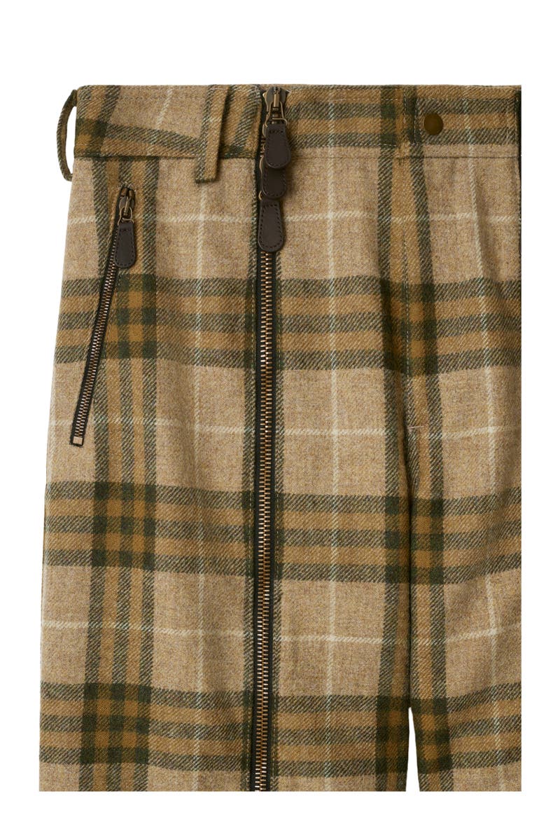 Burberry Check Wool Zip Trousers, Alternate, color, 