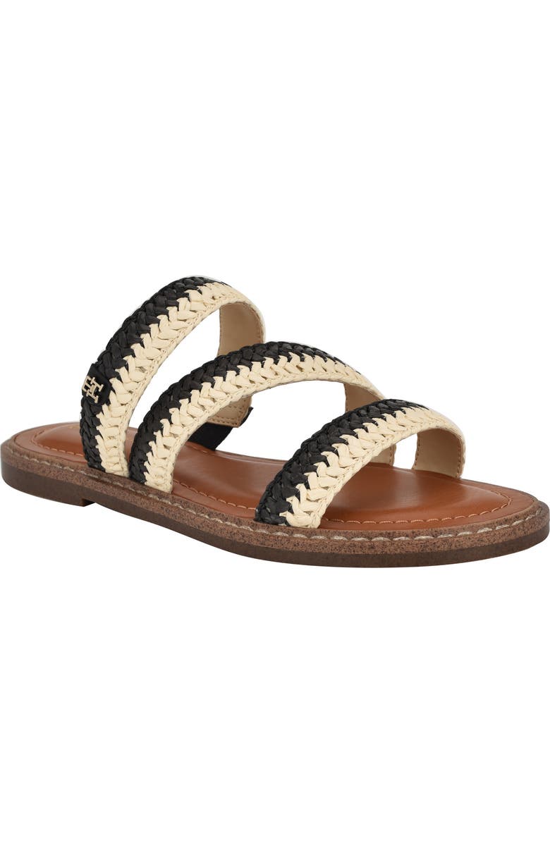 Tommy Hilfiger Brelyn Raffia Sandal, Main, color, Black01