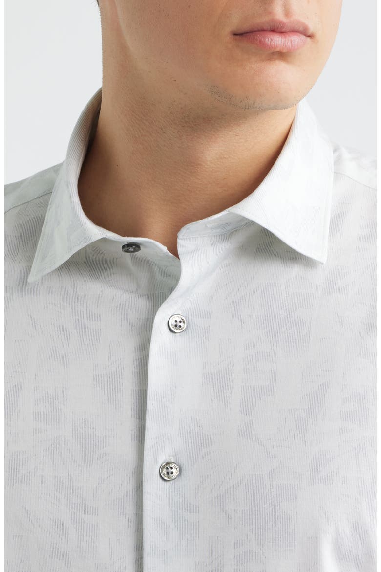 Miles OoohCotton® Printed Short Sleeve Button-Up Shirt, Alternate, color, PLATINUM