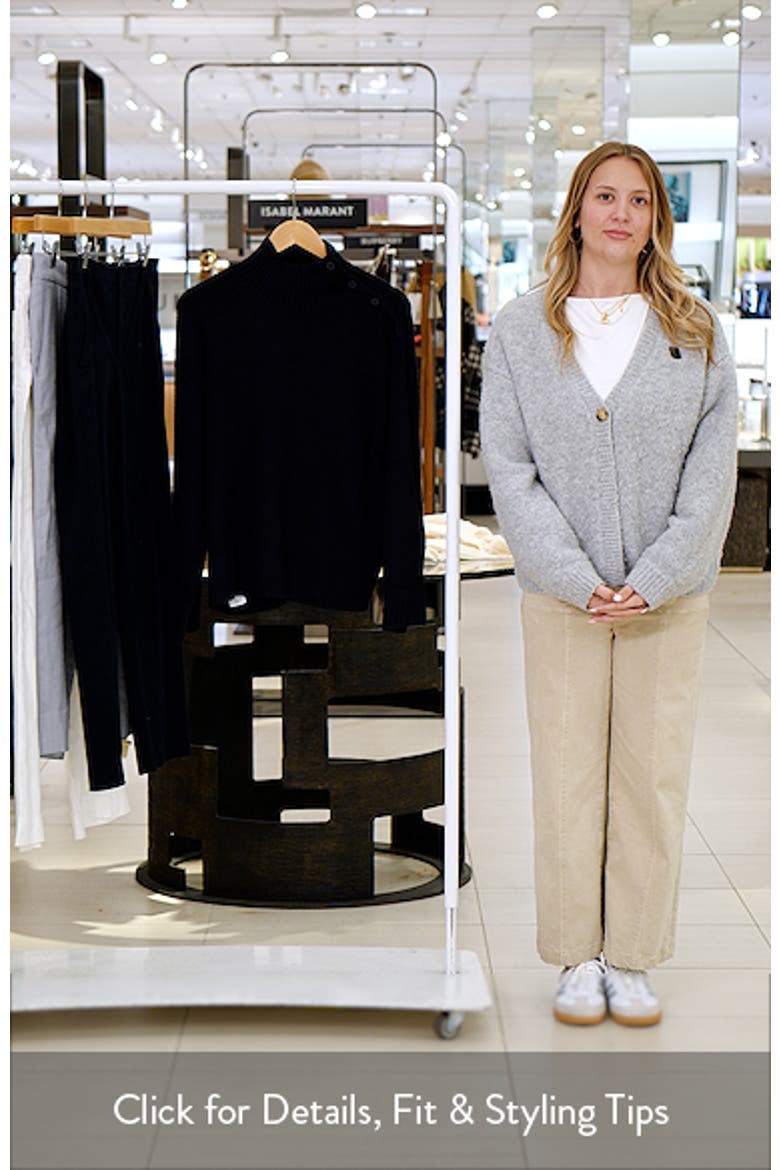 Shoulder Button Mock Neck Sweater video