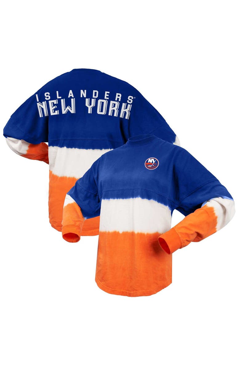 SPIRIT JERSEY Women's Fanatics Branded Royal/Orange New York Islanders Ombre Long Sleeve T-Shirt, Main, color, 