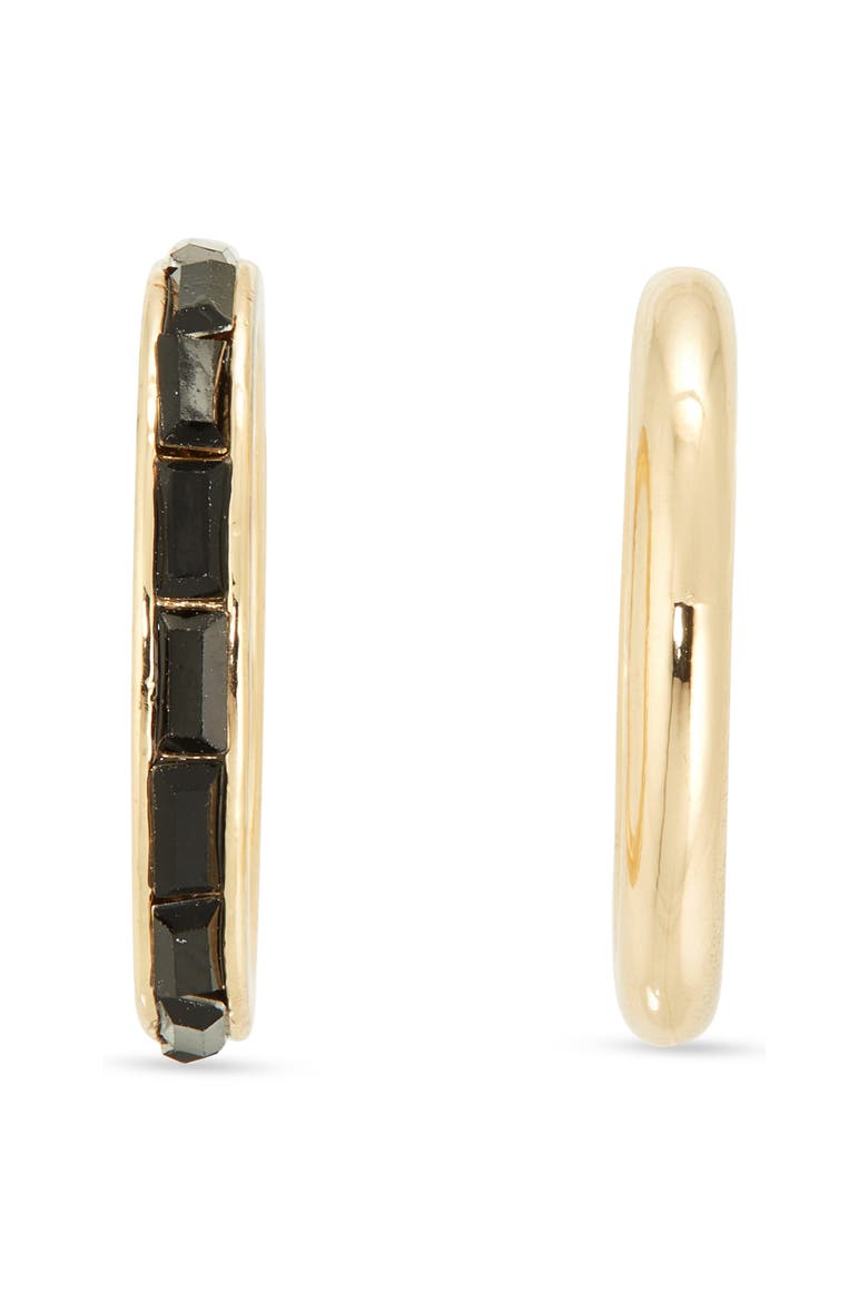 Set of 2 Baguette Cut Cubic Zirconia Rings, Alternate, color, BLACK- GOLD