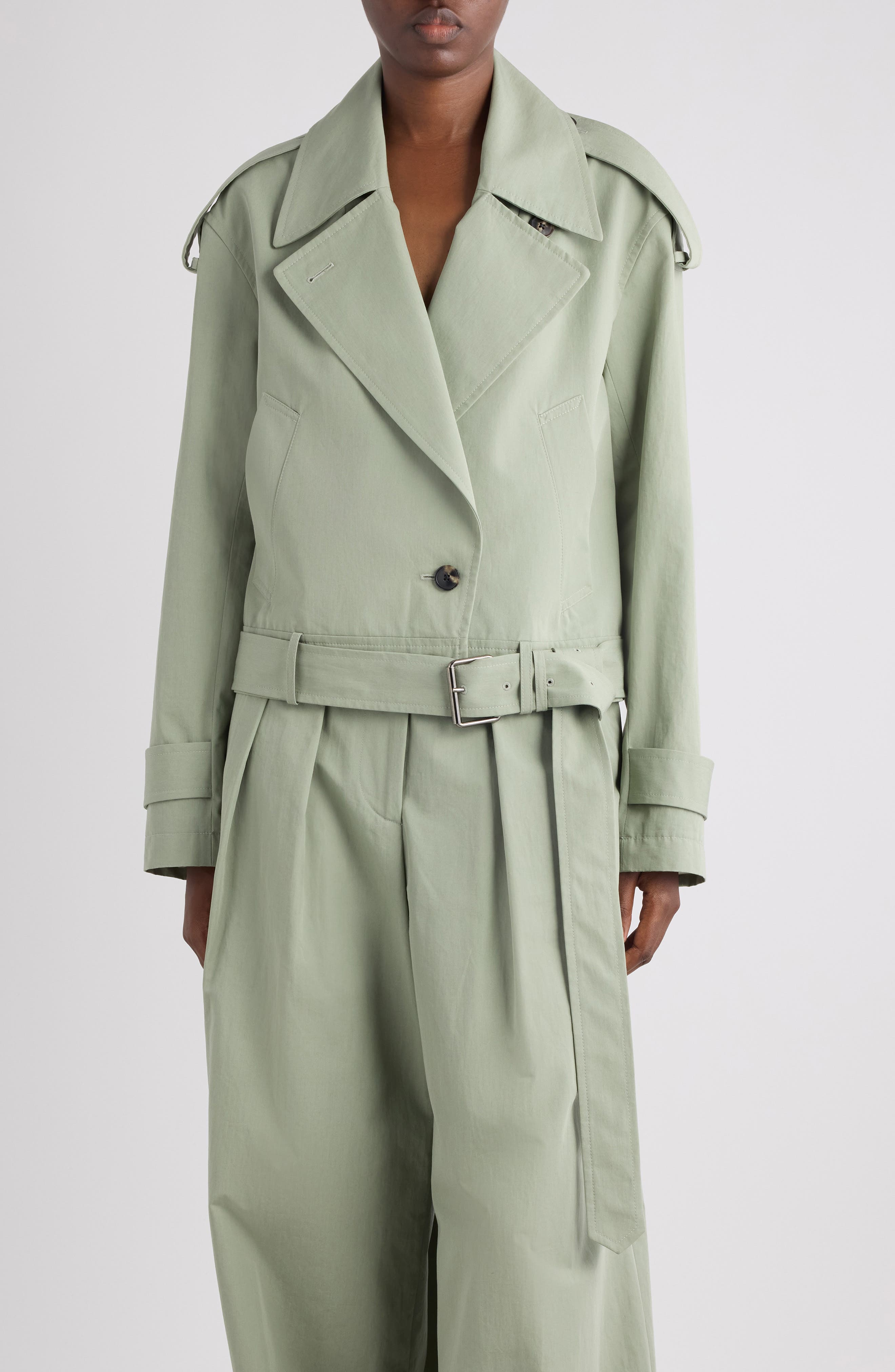Washed Cotton Poplin Moto Jacket