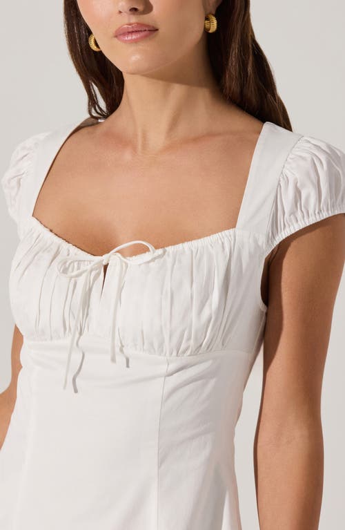 Astr The Label Poplin Fit & Flare Dress In White