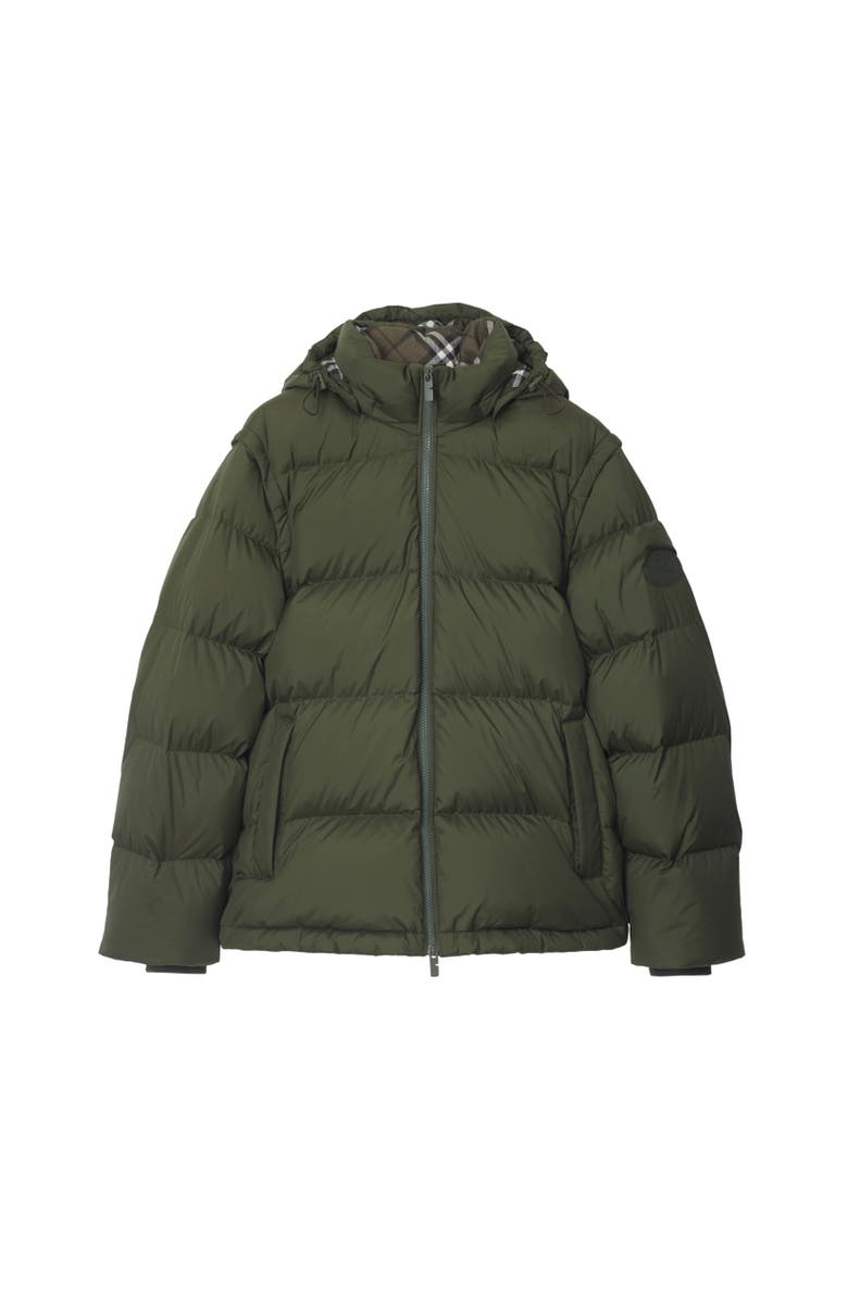 Burberry Detachable Sleeve Puffer Jacket, Alternate, color, Shale Green