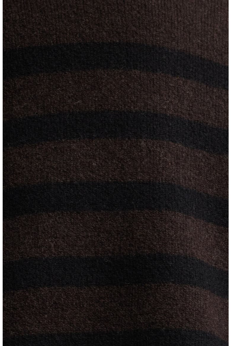 Bridget Stripe Crewneck Wool Blend Sweater, Alternate, color, DARK BROWN