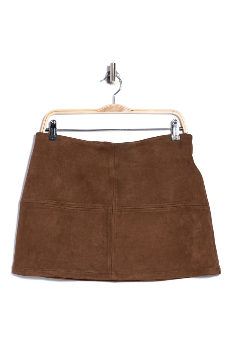 Faux Suede Miniskirt, Alternate, color, CAMEL