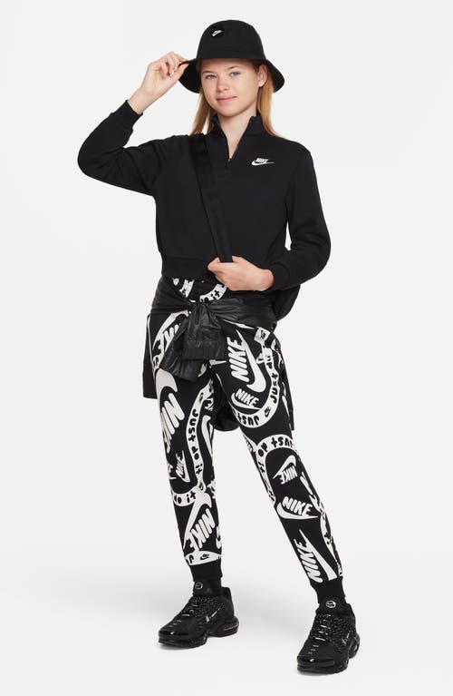 Nike Sportswear Club Fleece Big Kids' (girls') 1/2-zip Long-sleeve Top In Black