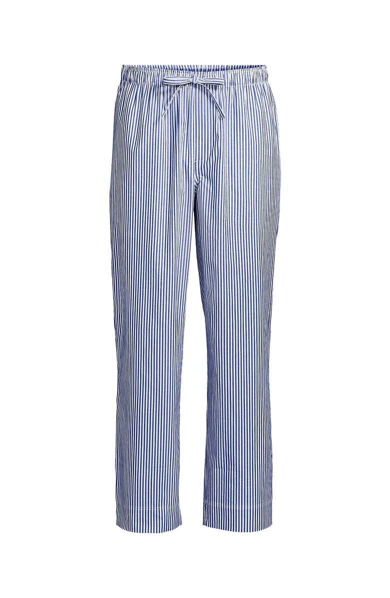 Lands' End Poplin Pajama Pants, Alternate, color, Sapphire Gem Blue Stripe