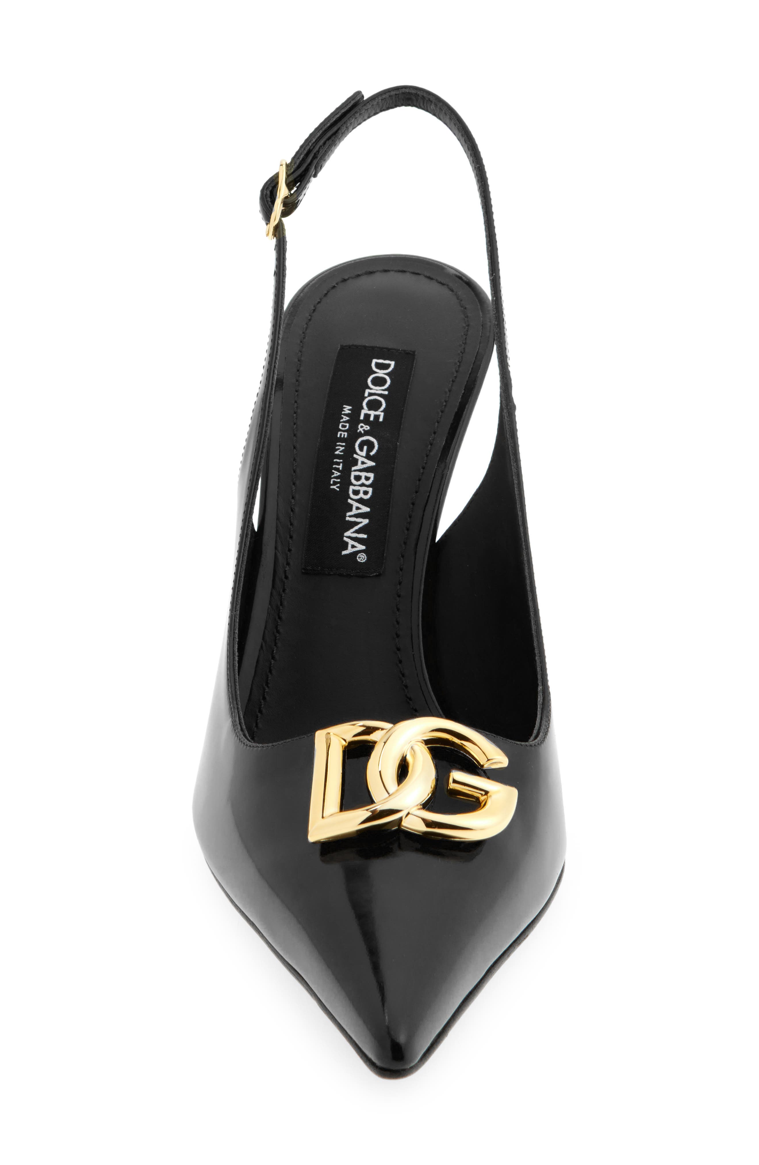 Dolce&Gabbana Lollo Pointed Toe Slingback Pump, Alternate, color, 80999 Black