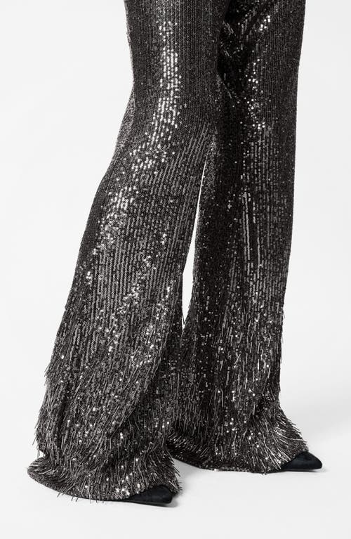 & Other Stories Sequin Flared Pants In Grey Dark