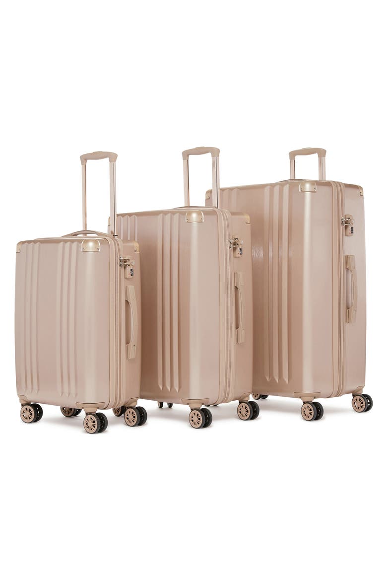 Ambeur 3-Piece Metallic Luggage Set, Alternate, color, GOLD