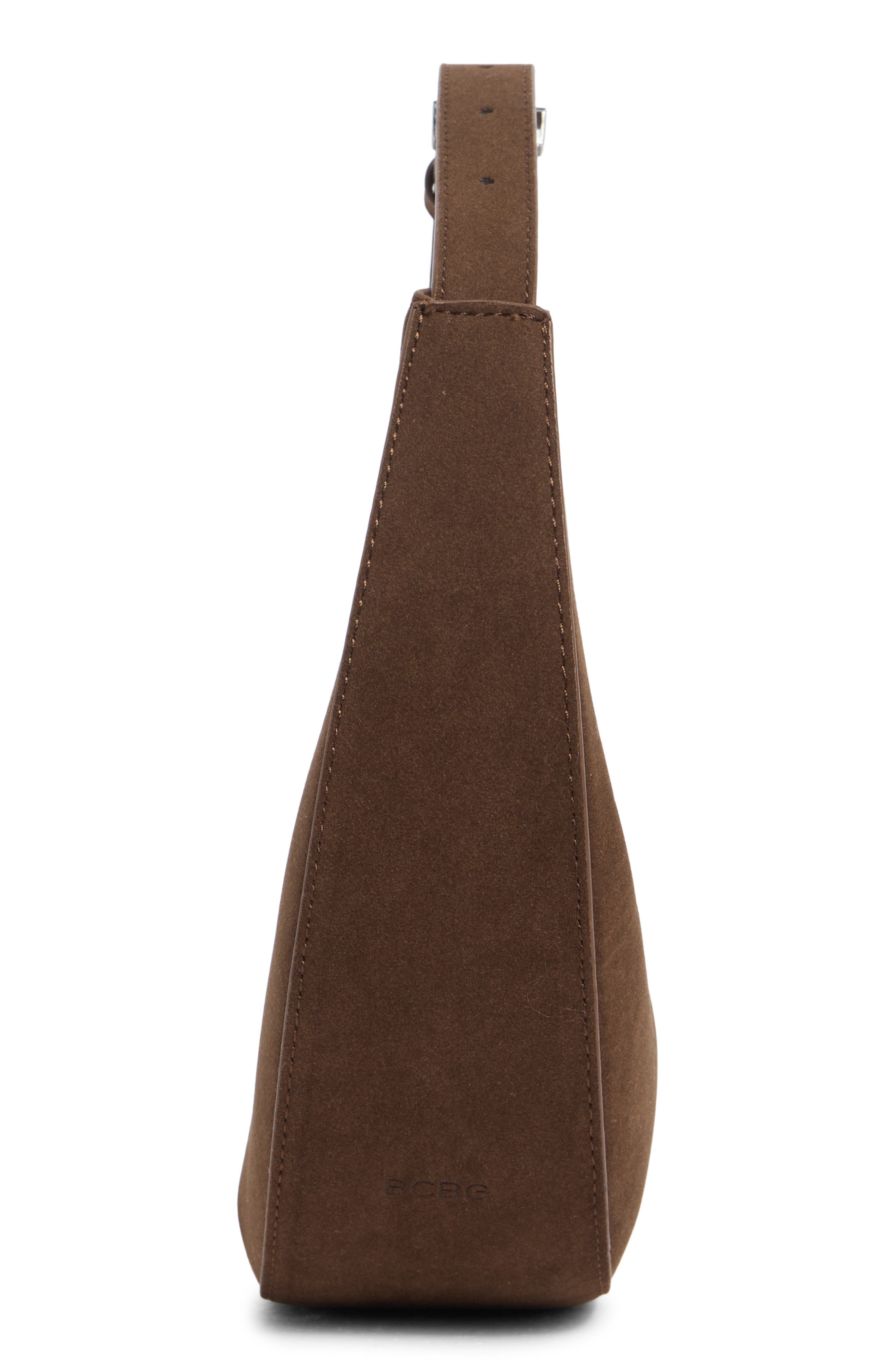 BCBG Skinny Crescent Mini Hobo Bag, Alternate, color, Chocolate