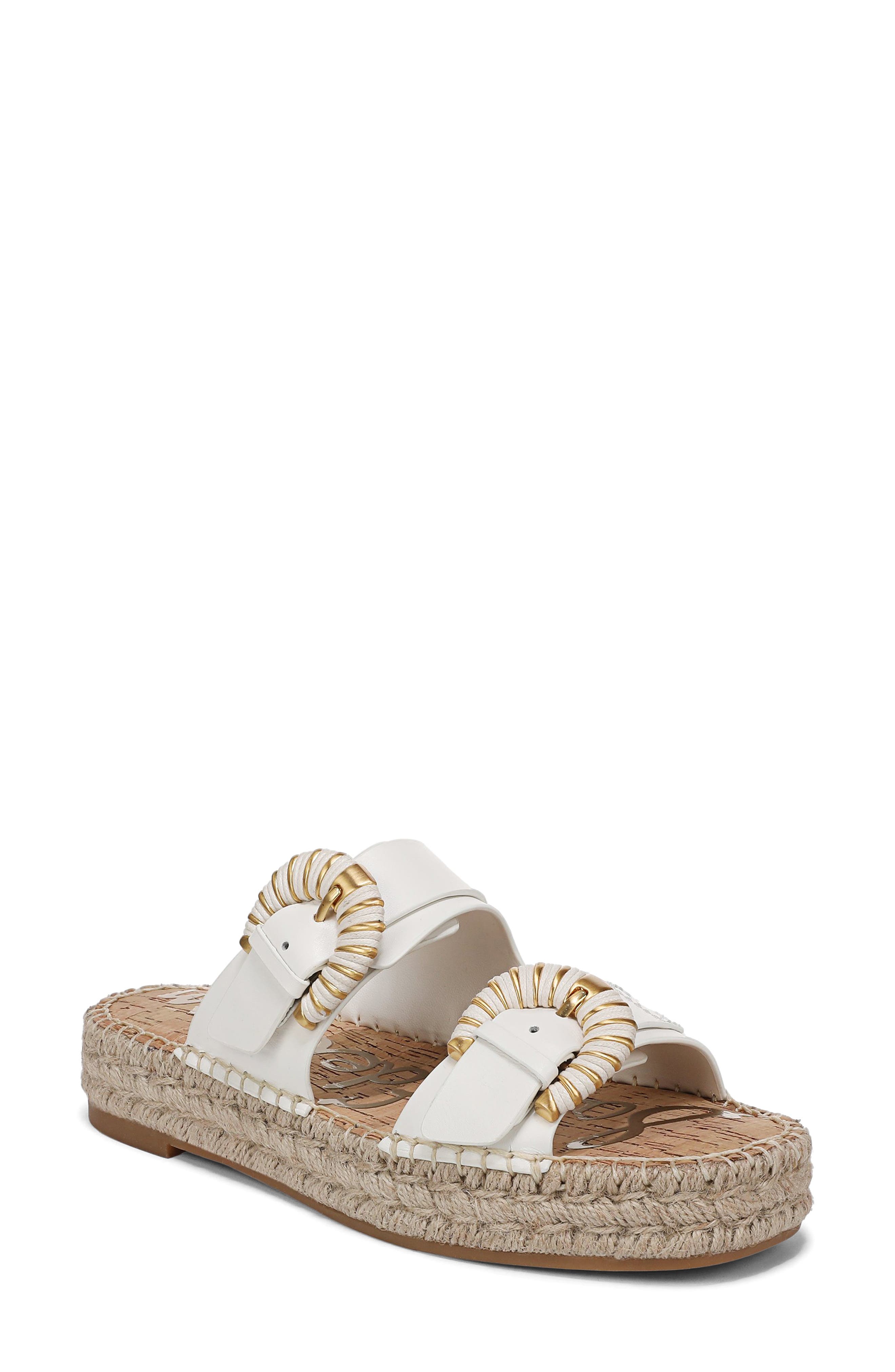 Sam Edelman Tabbey Espadrille Platform Slide Sandal, Main, color, Bright White