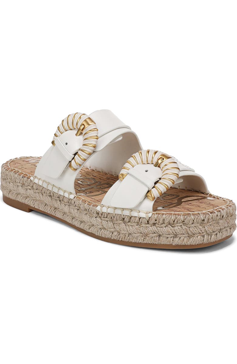 Sam Edelman Tabbey Espadrille Platform Slide Sandal, Main, color, Bright White