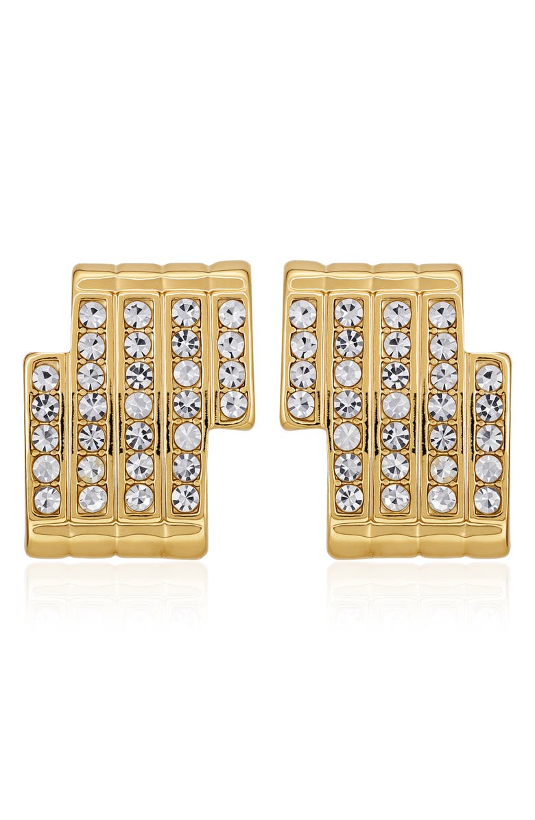 Vince Camuto Crystal Stud Earrings, Main, color, Gold