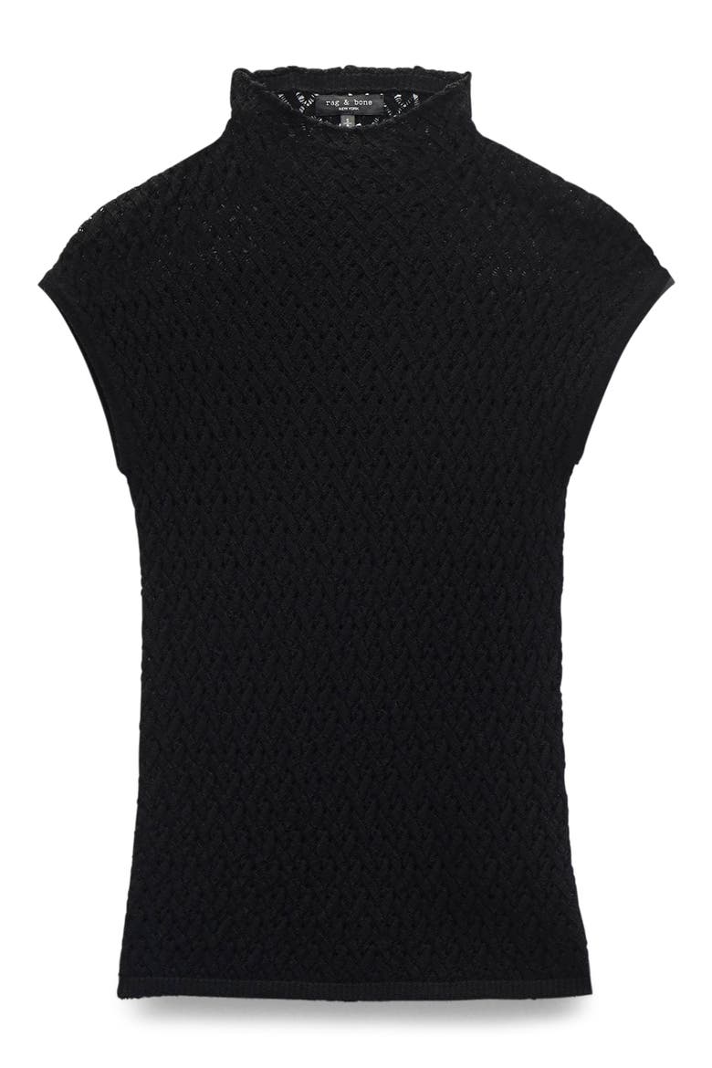 Tana Cap Sleeve Sweater, Alternate, color, BLACK