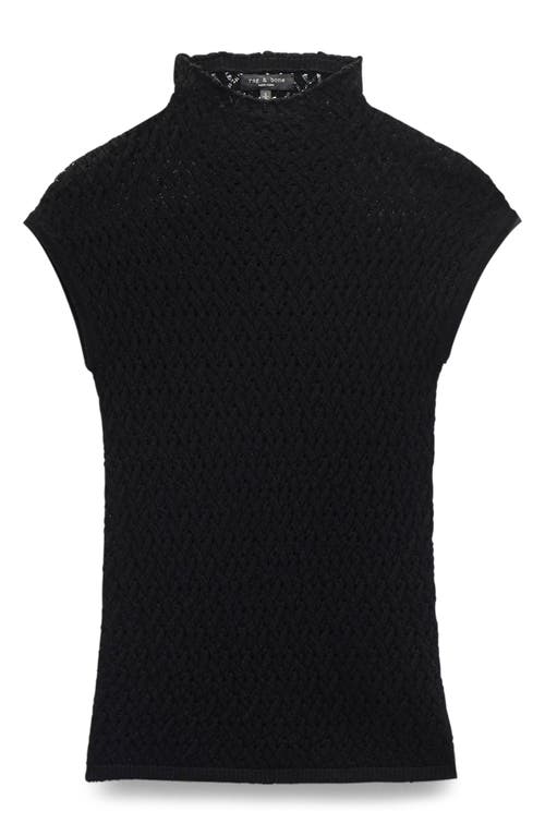 Rag & Bone Tana Wool Mock Neck Sweater In Black