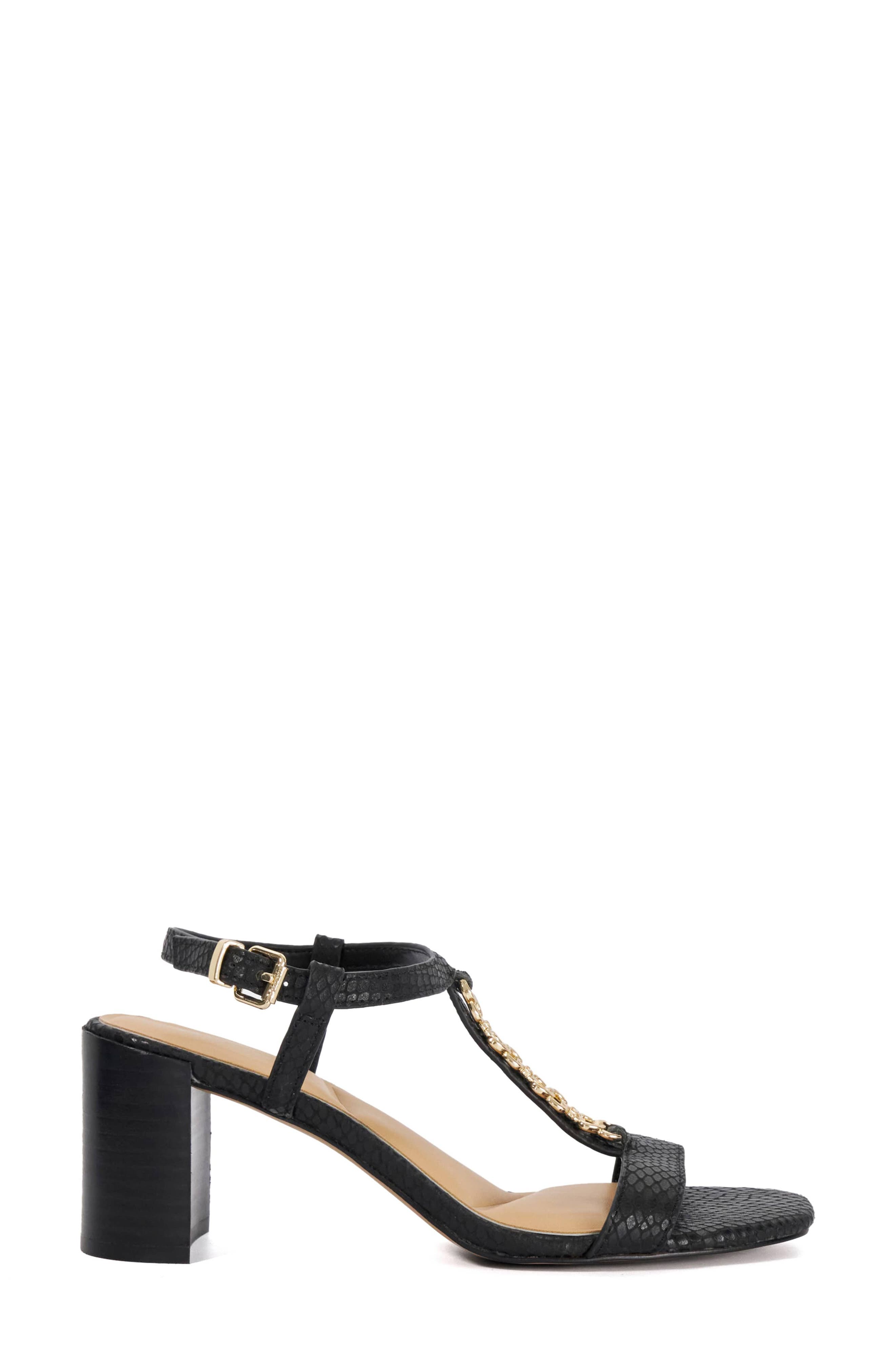Dune London Josina Ankle Strap Sandal, Alternate, color, Black