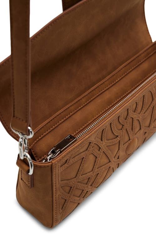 Desigual Bag With Geometric Embossing In Chocolate