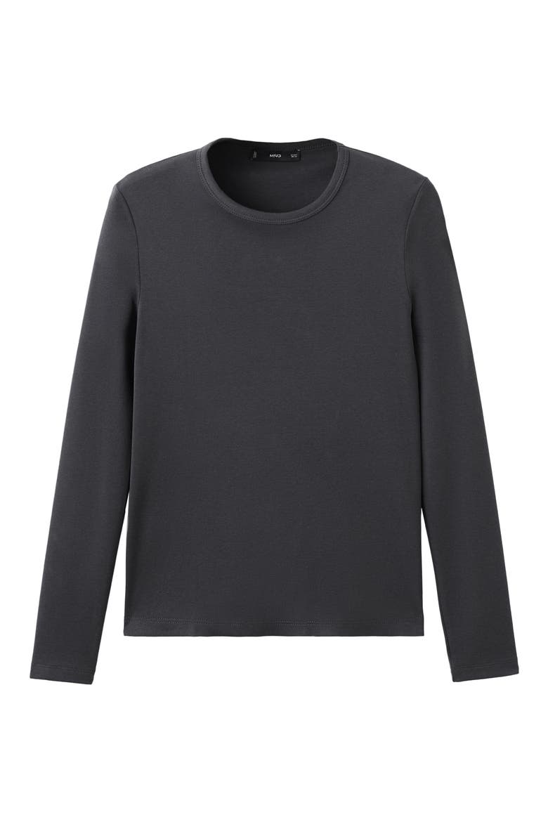 Long Sleeve Cotton T-Shirt, Alternate, color, CHARCOAL