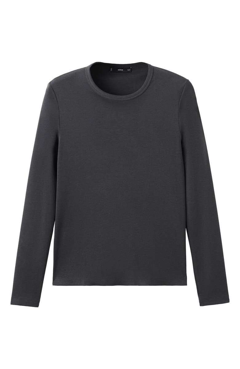 MANGO Long Sleeve Cotton T-Shirt, Main, color, 