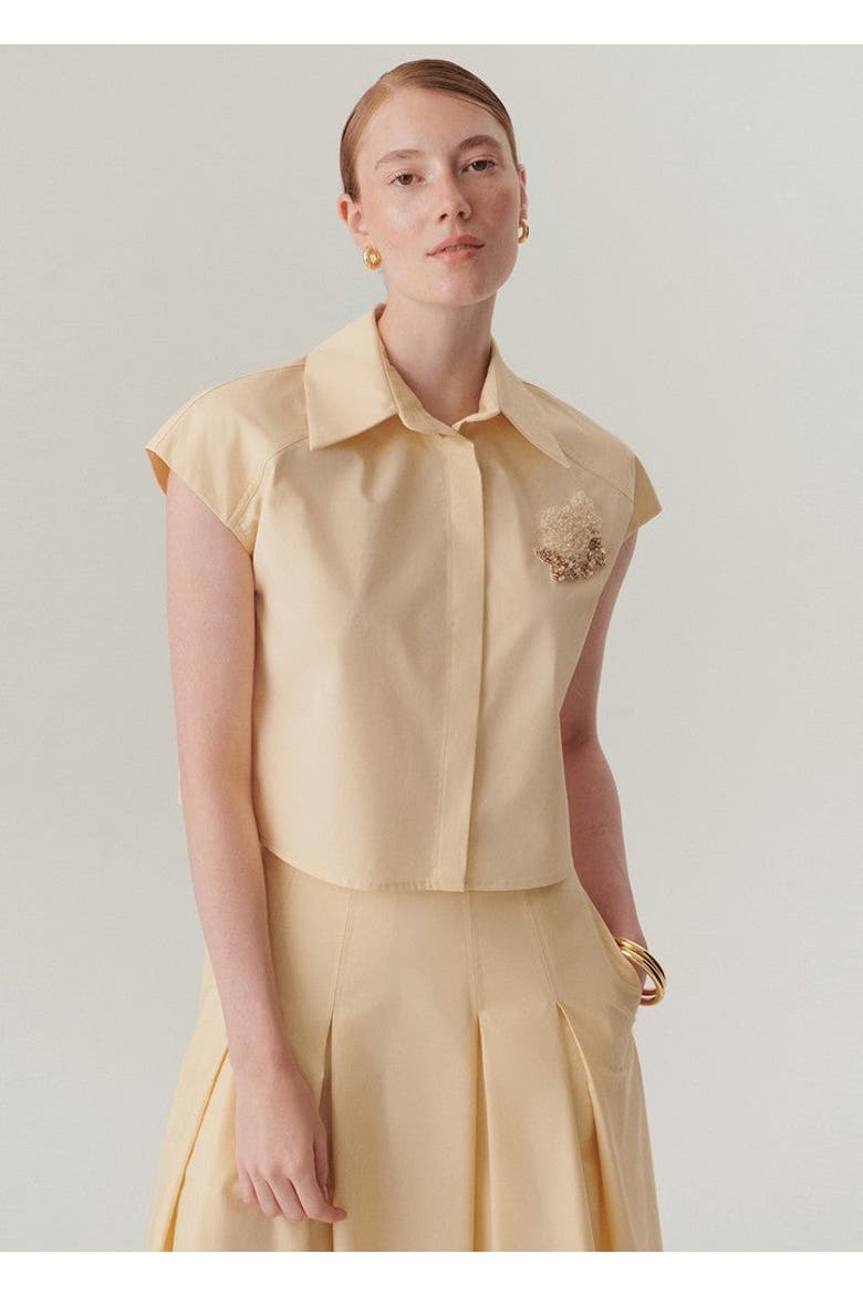 Hallie Embroidered Shirt, Main, color, LIGHT YELLOW