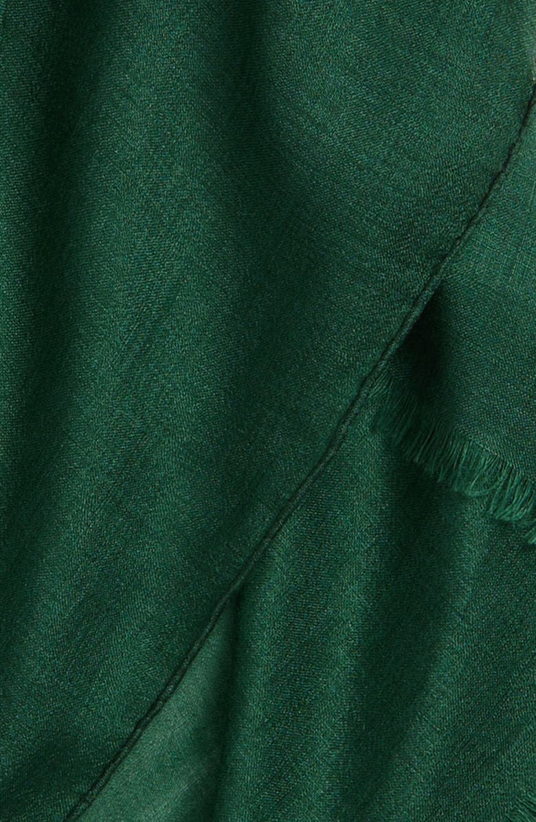 Akris Cashmere & Silk Fringe Scarf, Alternate, color, 255 Pine Green