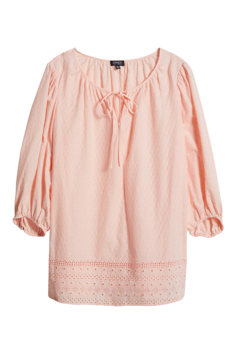 Cotton Eyelet Detail Top, Alternate, color, LIGHT ROSE SAND