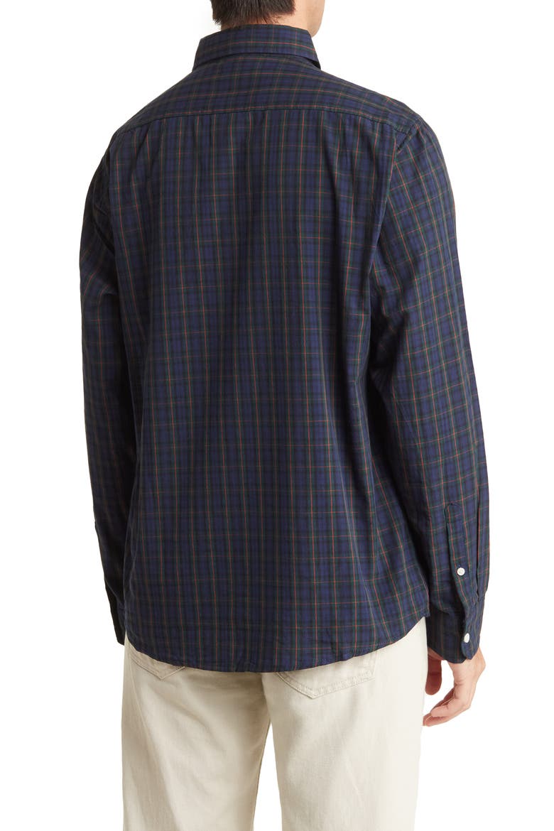 Plaid Poplin Button-Down Shirt, Alternate, color, NAVY TARTAN