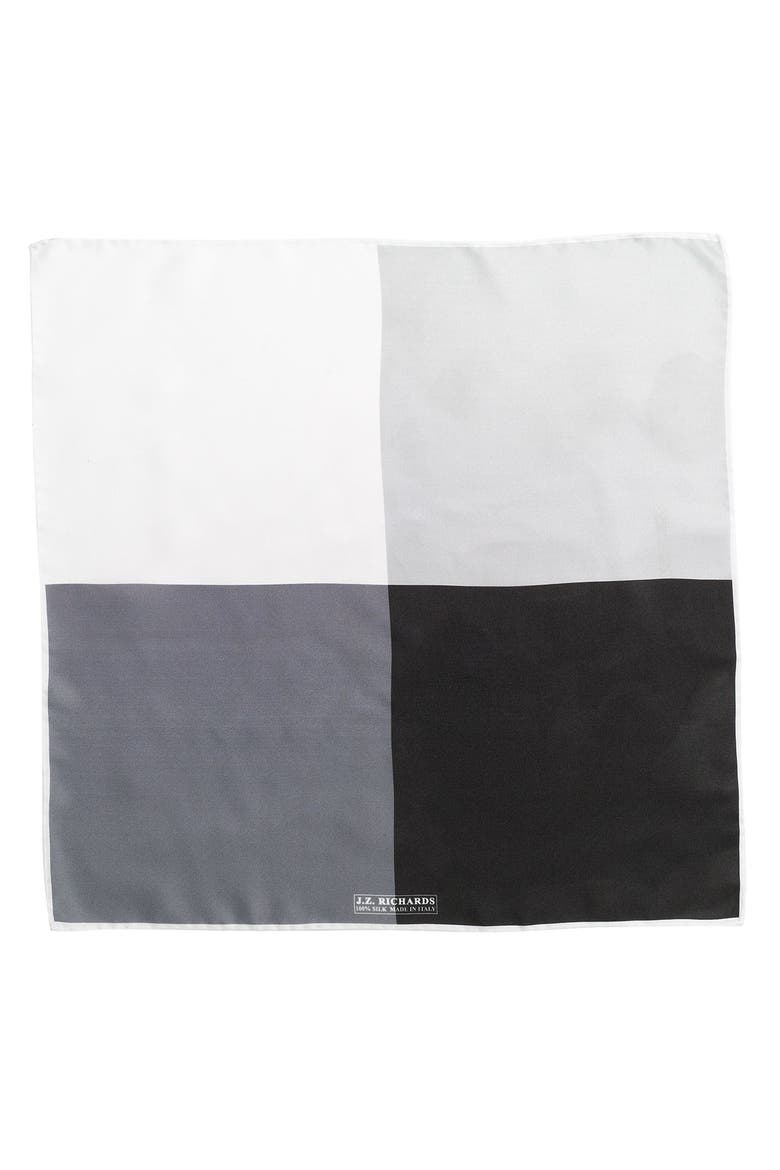 Silk Pocket Square, Main, color, BLACK