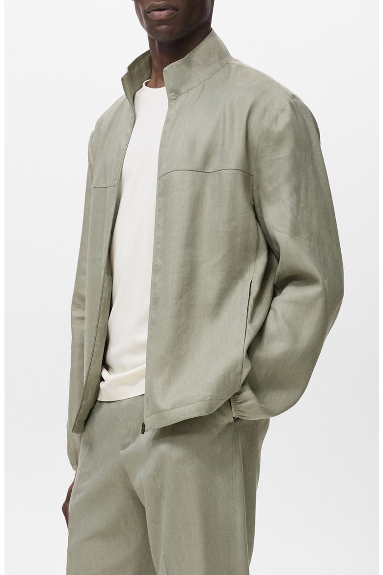 Linen Blend Jacket, Alternate, color, OLIVE GREEN