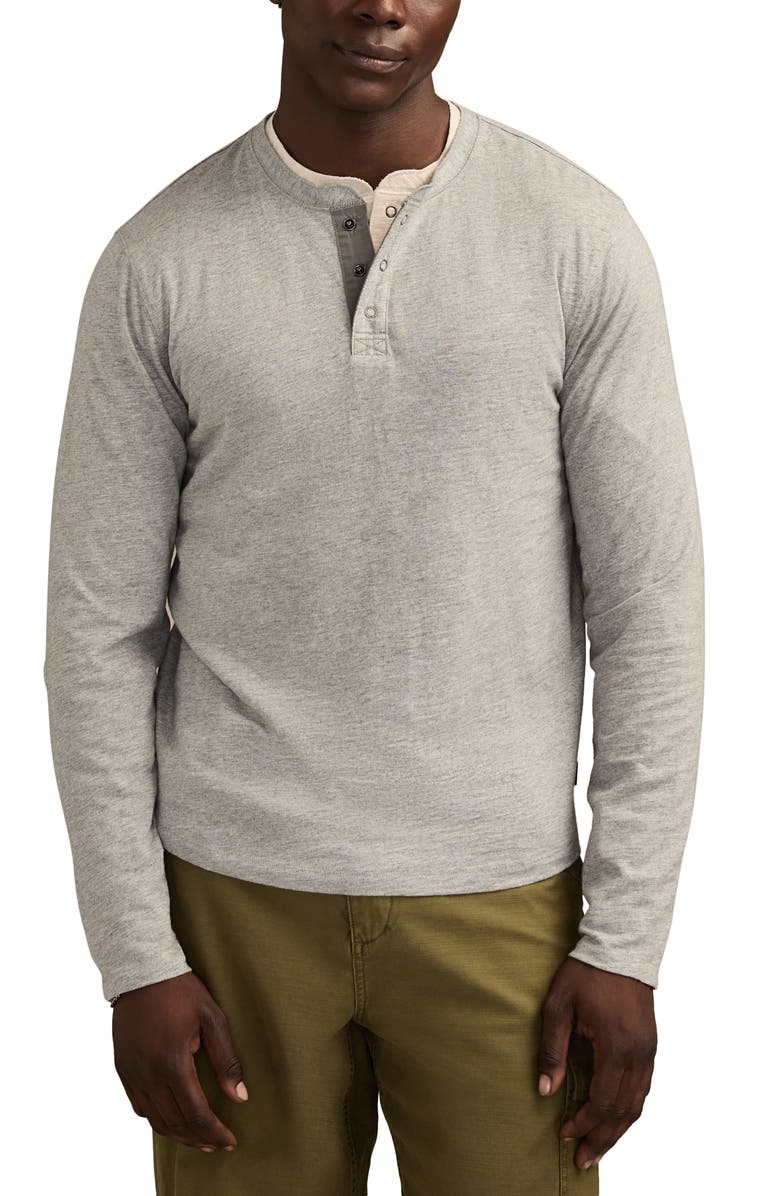 Lucky Brand Slubbed Heather Cotton Henley, Main, color, Heather Grey