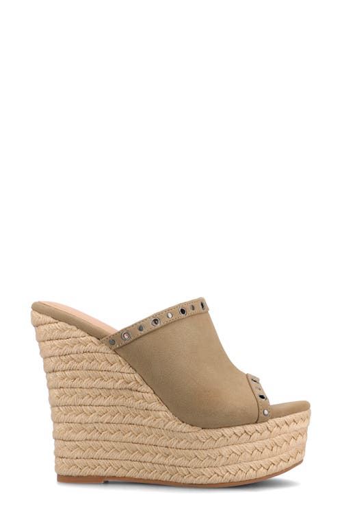 Journee Collection Yari Platform Wedge Espadrille Sandal In Taupe