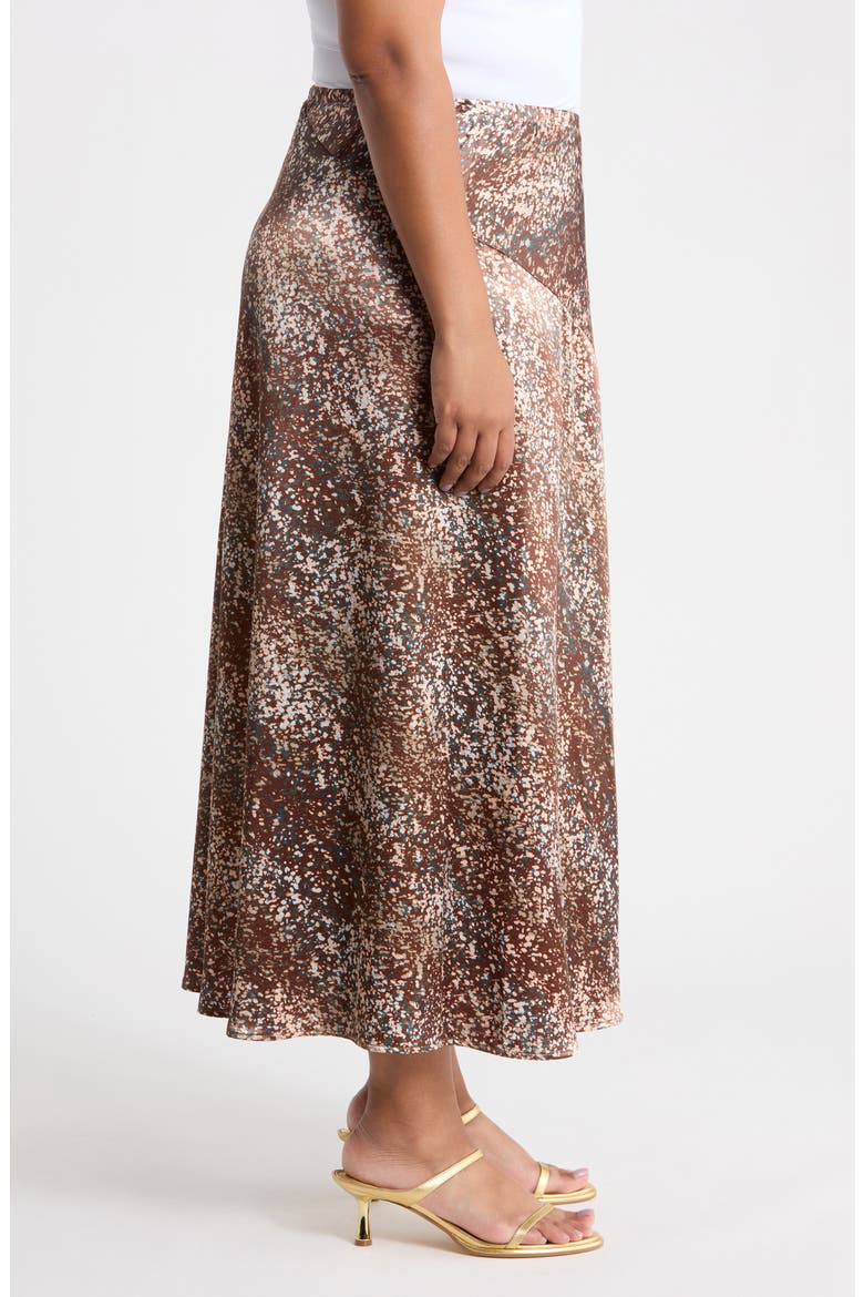 Savoy Printed Bias Maxi Skirt, Alternate, color, BROWN MULTI