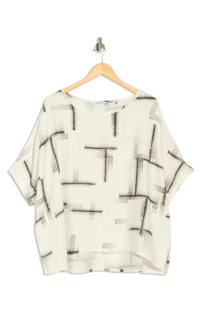PATRIZIA LUCA Short Sleeve Boxy Top, Alternate, color, White