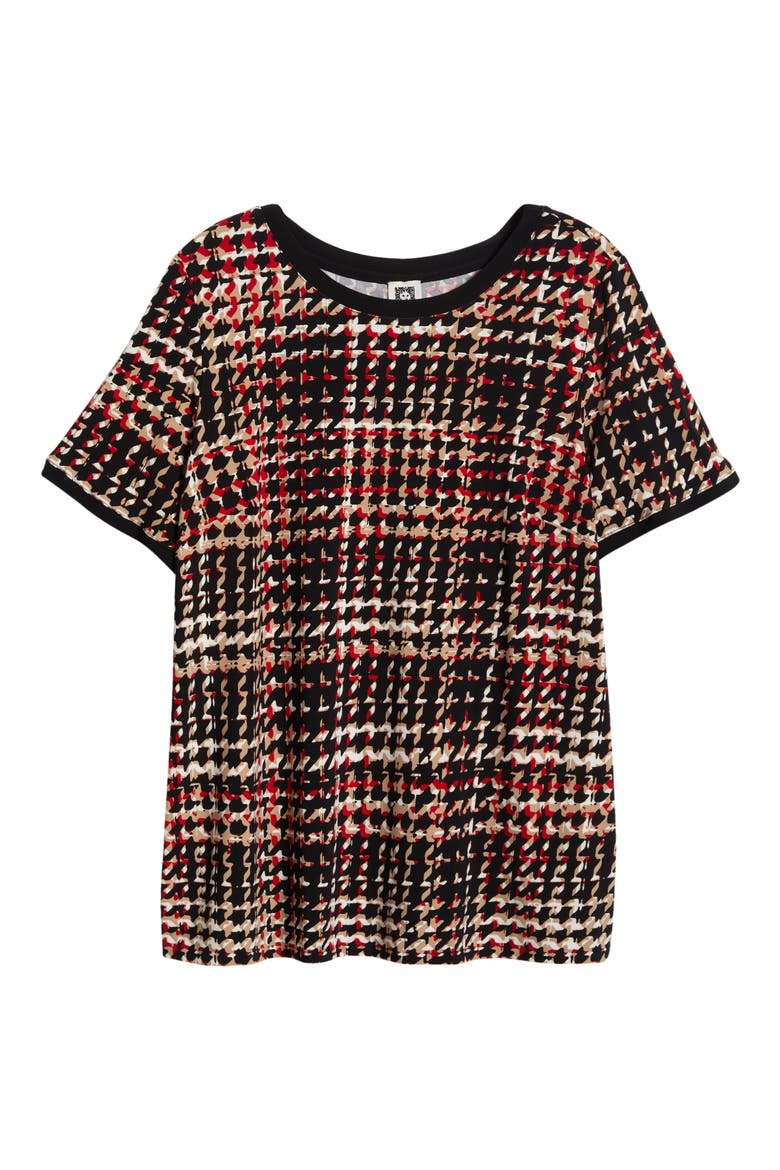Houndstooth Button Back Top, Alternate, color, ANNE BLACK MULTI