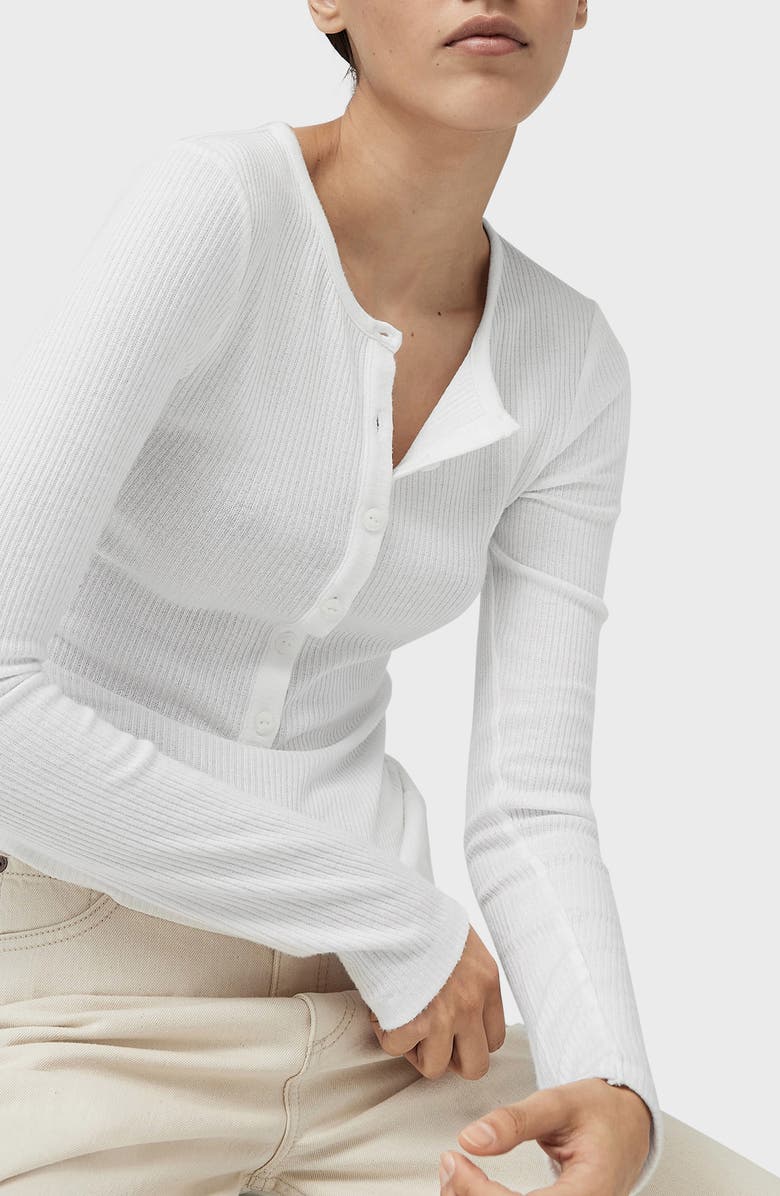 rag & bone The Rib Henley, Alternate, color, White