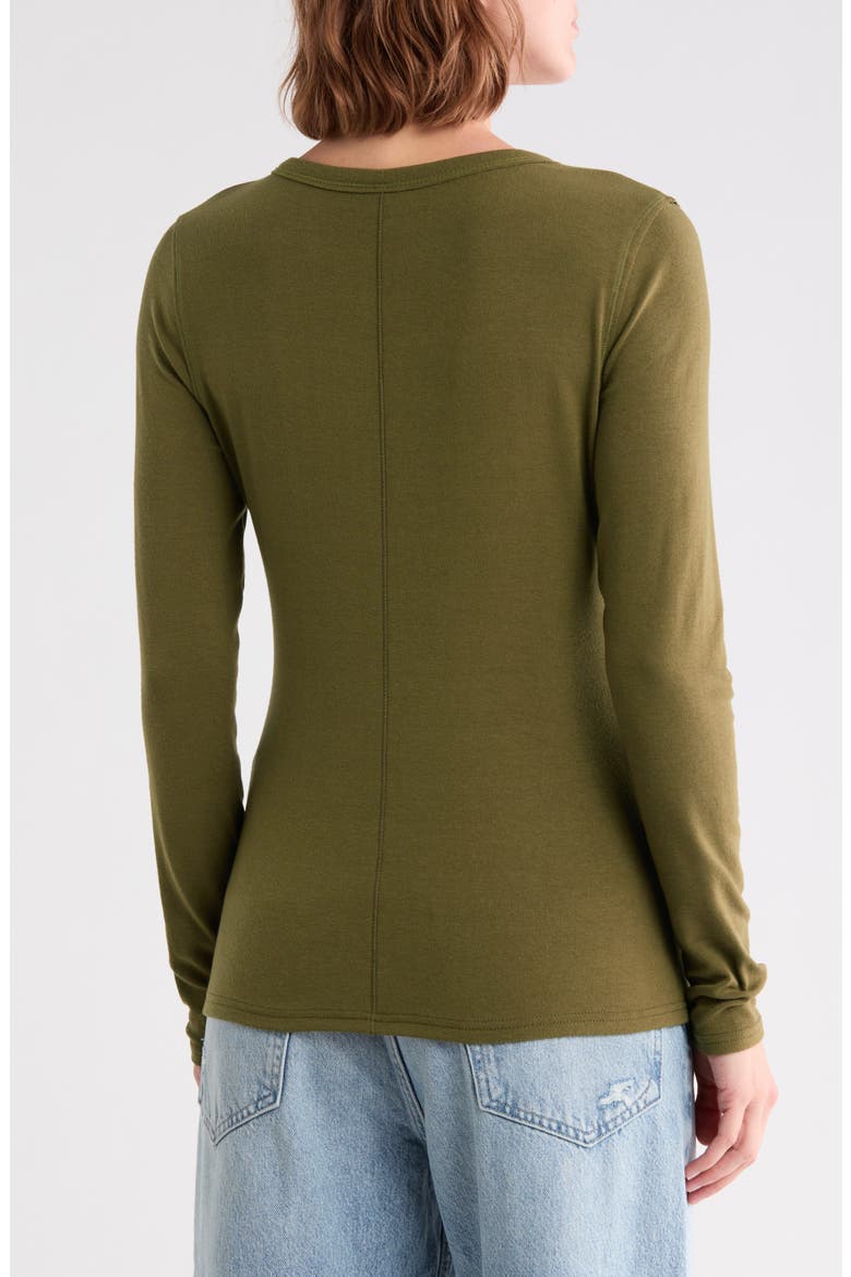 Exposed Seam Long Sleeve T-Shirt, Alternate, color, OLIVE DARK