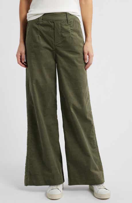 'Ab'Solution Skyrise Pull-On Wide Leg Twill Pants