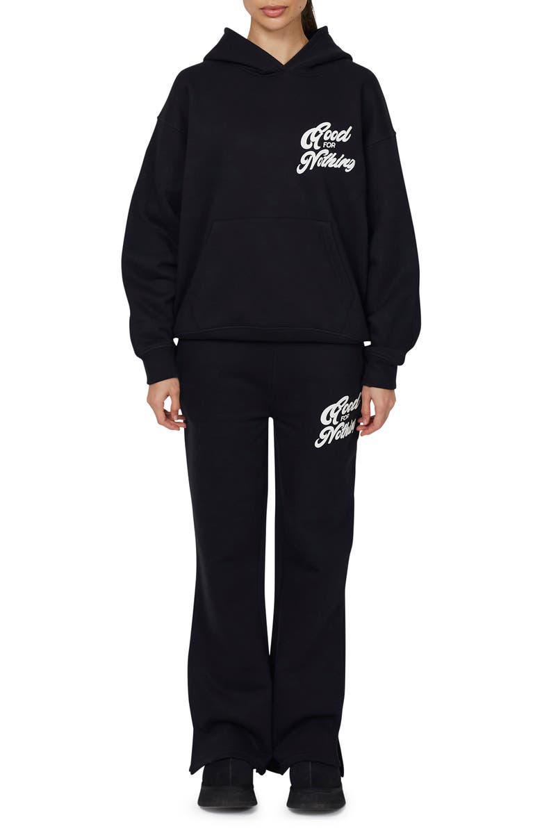 Good For Nothing Funk Relaxed  Hoodie, Alternate, color, Black