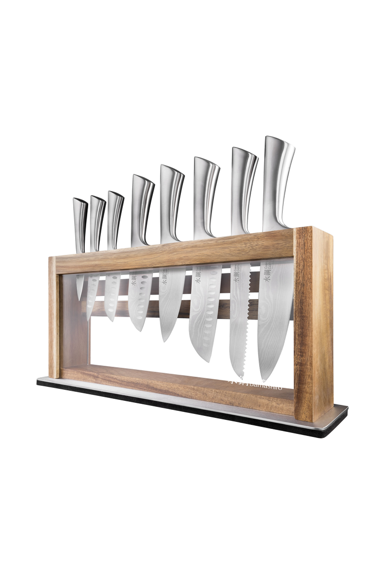 Damashiro® 9-Piece Okada Knife Block, Main, color, Silver