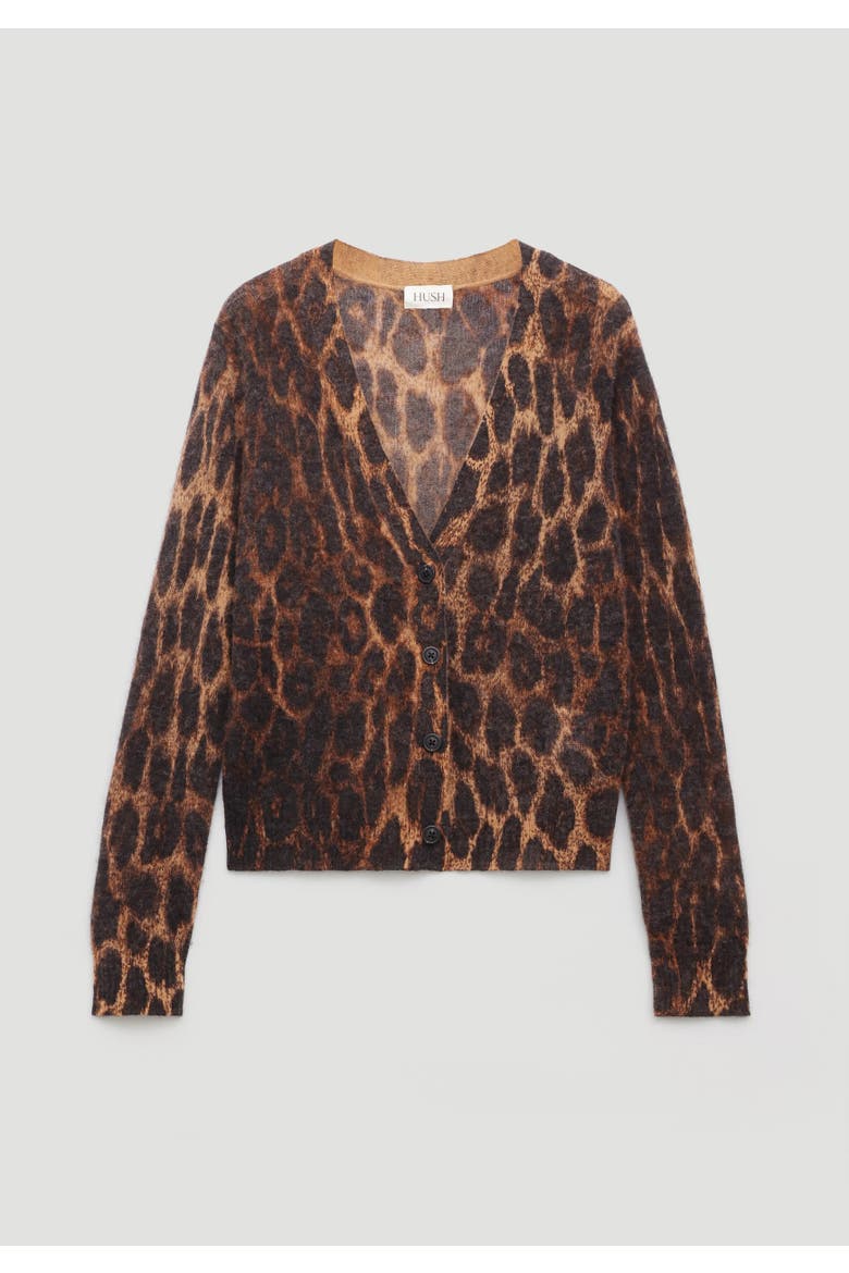 Cynthia Leopard Print Knitted Cardigan, Alternate, color, Trans Neutral Leopard Brown