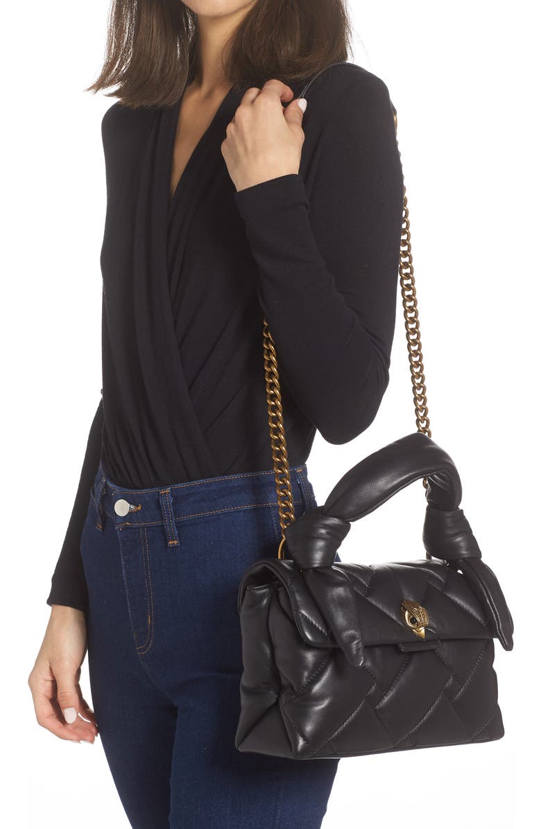 Kurt Geiger London Kensington Knot Handle Quilted Leather Crossbody Bag, Alternate, color,